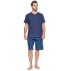 Ashford & Brooks Men's Woven Short Sleeve Jersey Top & Pajama Shorts Set - 4 of 4