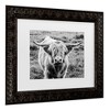 Trademark Fine Art - Nathan Larson Highland Cow Staring Contest Crop Matted Framed Art - 3 of 4