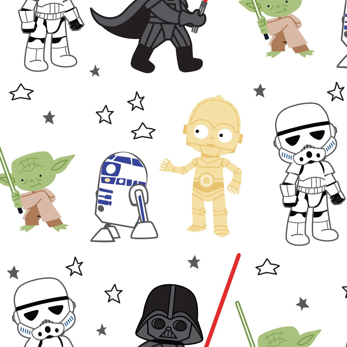 Lambs & Ivy Star Wars Classic Fitted Crib/Toddler Sheet - Yoda/Darth Vader - thumbnail 5