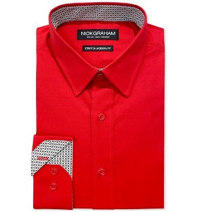 Nick Graham Mens Poplin Solid Button Down Dress Shirt - 1 of 1