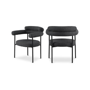 Meridian Furniture,Blake Boucle Fabric Dining Chair, Set of 2 - 1 of 4
