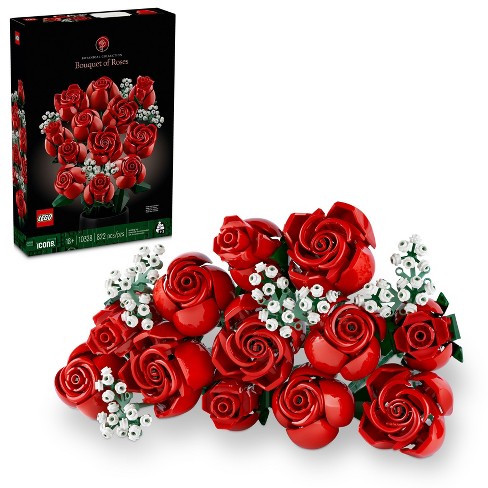 Lego Icons Bouquet Of Roses Build And Display Set For Valentines Day 10328  : Target