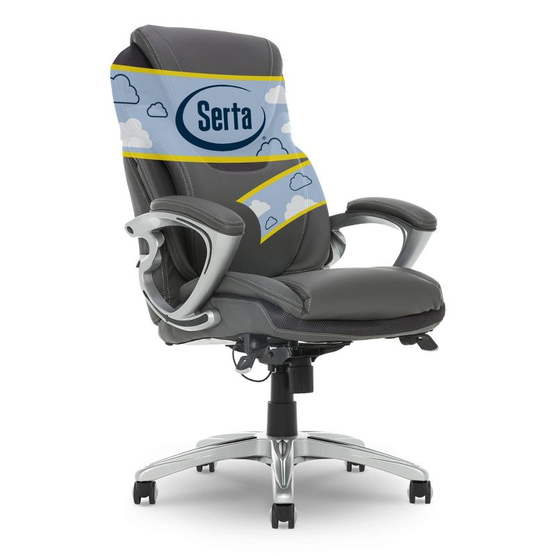 AIR Health and Wellness Executive Chair Gray Leather - Serta, 1 of 31