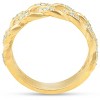Pompeii3 1/2 Ct Mens Heavy Weight Solid Yellow Gold Curb Chain Diamond Ring Wedding Band - 2 of 4
