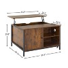 Lift Top Coffee Table for Living Room, Coffee Table with Lift Top and Power Outlet, Center Table for Office, Reception Room, Rustic Brown - image 4 of 4