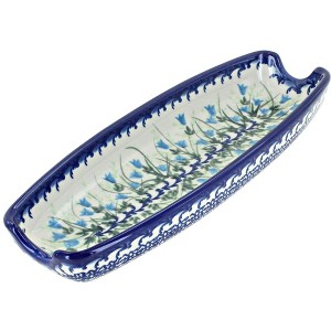 Blue Rose Polish Pottery 159-Vena Corn on the Cob Dish - 1 of 1