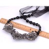 Anna-Kaci Women's Vintage-Inspired Necklace with Beaded and Intricate Filigree Pendant Adjustable Length - Black - 3 of 4