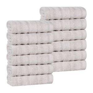 Smart Twist Viscose Cotton Blend Medium Weight Solid Textured Ribbed Towel Set by Blue Nile Mills - 1 of 4