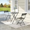 3-Piece Outdoor Bistro Set, Folding Metal Table and 2 Chairs, Space-Saving Conversation Set for Garden, Balcony, Patio, Weather-Resistant - 2 of 4