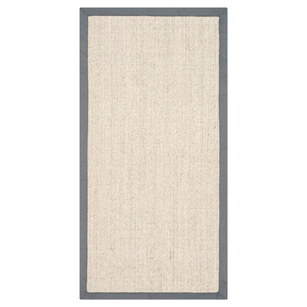 2'6inx4' Klara Natural Fiber Accent Rug Marble/Gray - Safavieh