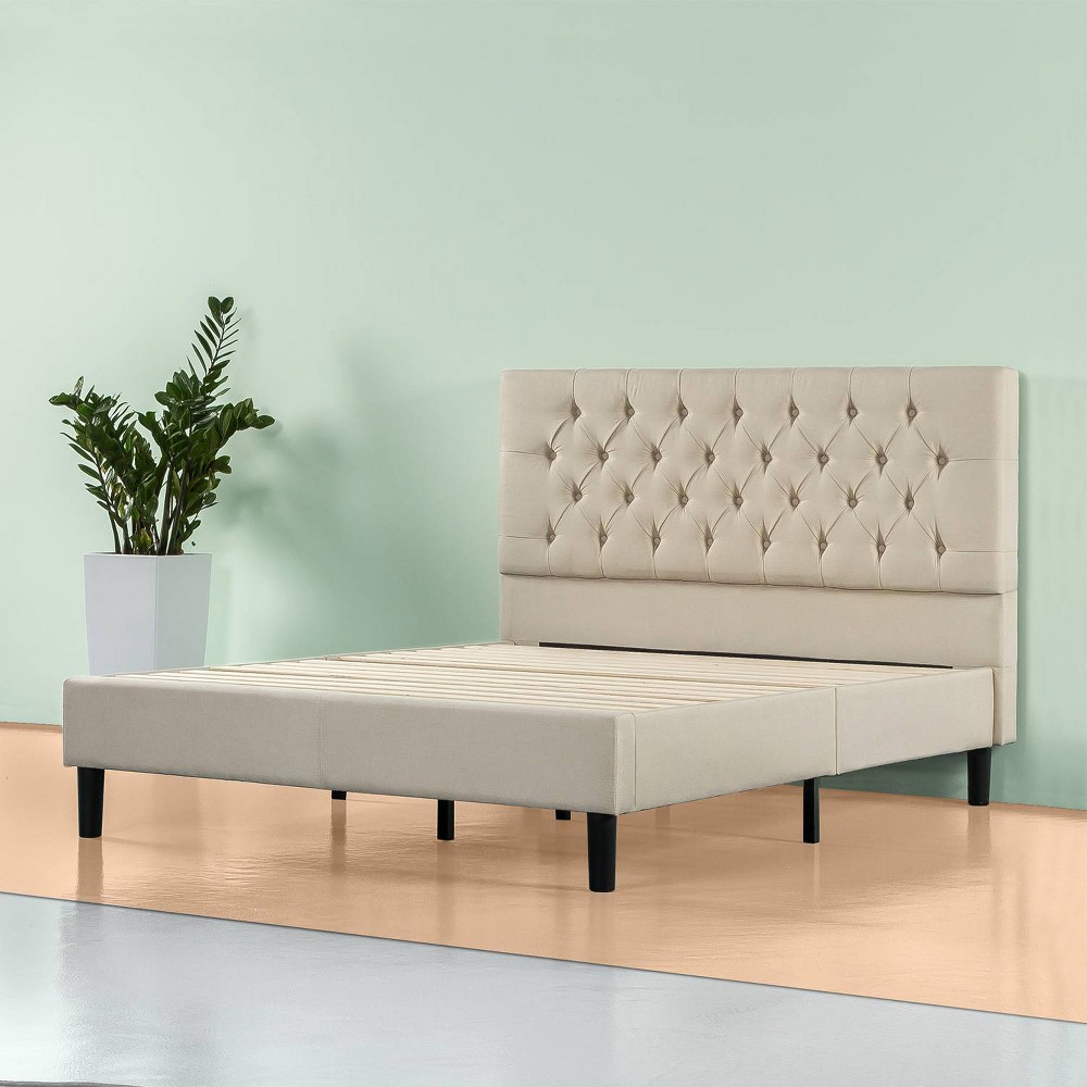 Photos - Wardrobe Zinus King Misty Upholstered Platform Bed Frame Beige  