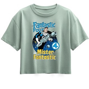 Girls' - Marvel - Fantastic Four Mr Fantastic Comic Book Cover Short Sleeve Boxy Graphic T-Shirt - 1 of 1