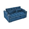 TiranisuBest 3-IN-1 Modern Gray Velvet Loveseat Sofa Bed, Adjustable Backrest, Easy Assembly, and Plush Comfort for Living Room or Guest Room - 2 of 4