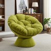 Oversized Swivel Accent Chair,360° Swivel Barrel Chair, Multicoloured Papasan Chair for Living Room-Cuddlewood - 2 of 4