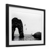 Stupell Industries Cliff Jumping into Sea Framed Print Under Glass Art, Black, 23" x 17" - 2 of 4