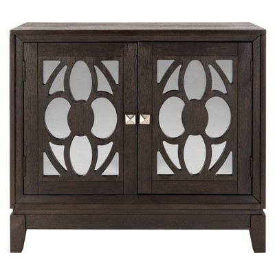 Shannon 2 Door Mirror Chest Espresso Brown - Safavieh