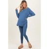 Pinkblush Dusty Blue Brushed Knit Maternity Oversized Top and Legging Set - 2 of 4