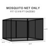 Aoodor Gazebo Replacement Netting Screen, Universal Gazebo 4-Panel Mosquito Net Sidewalls with Double Zippers for Outdoor Patio - 3 of 4
