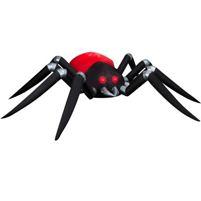 14.5 Foot Black and Red Inflatable Halloween Spider with Fire and Ice Projection