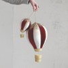 Storied Home Foam and Fabric Hot Air Balloon Ornament with Embroidery, Glitter, Sequins and Beads, Gold Finish, Burgundy Color and White - 2 of 2