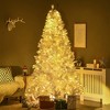 HOMCOM Prelit Artificial Christmas Tree Holiday Decoration with Warm White LED Lights, Auto Open, Steel Base, White - 2 of 4