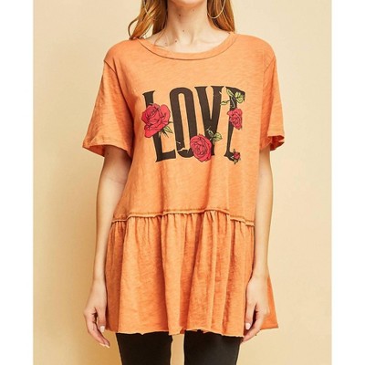Women's Love Graphic Peplum Top - entro