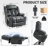 Coolbibila Power Lift Recliner Chair,Dual Motor Infinite Position With Vibration Massage And Lumbar Heating,180°Flat Electric Recliner - 4 of 4