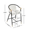 Christopher Knight Home Chaparral Contemporary Upholstered Iron 26 inch Counter Stool (Set of 2) - 3 of 4
