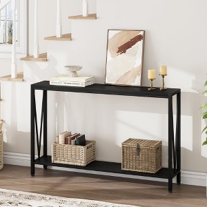 2-Tier Narrow Console Table, Stylish Sofa Side Table for Entryway, Hallway and Living Room, - 1 of 4