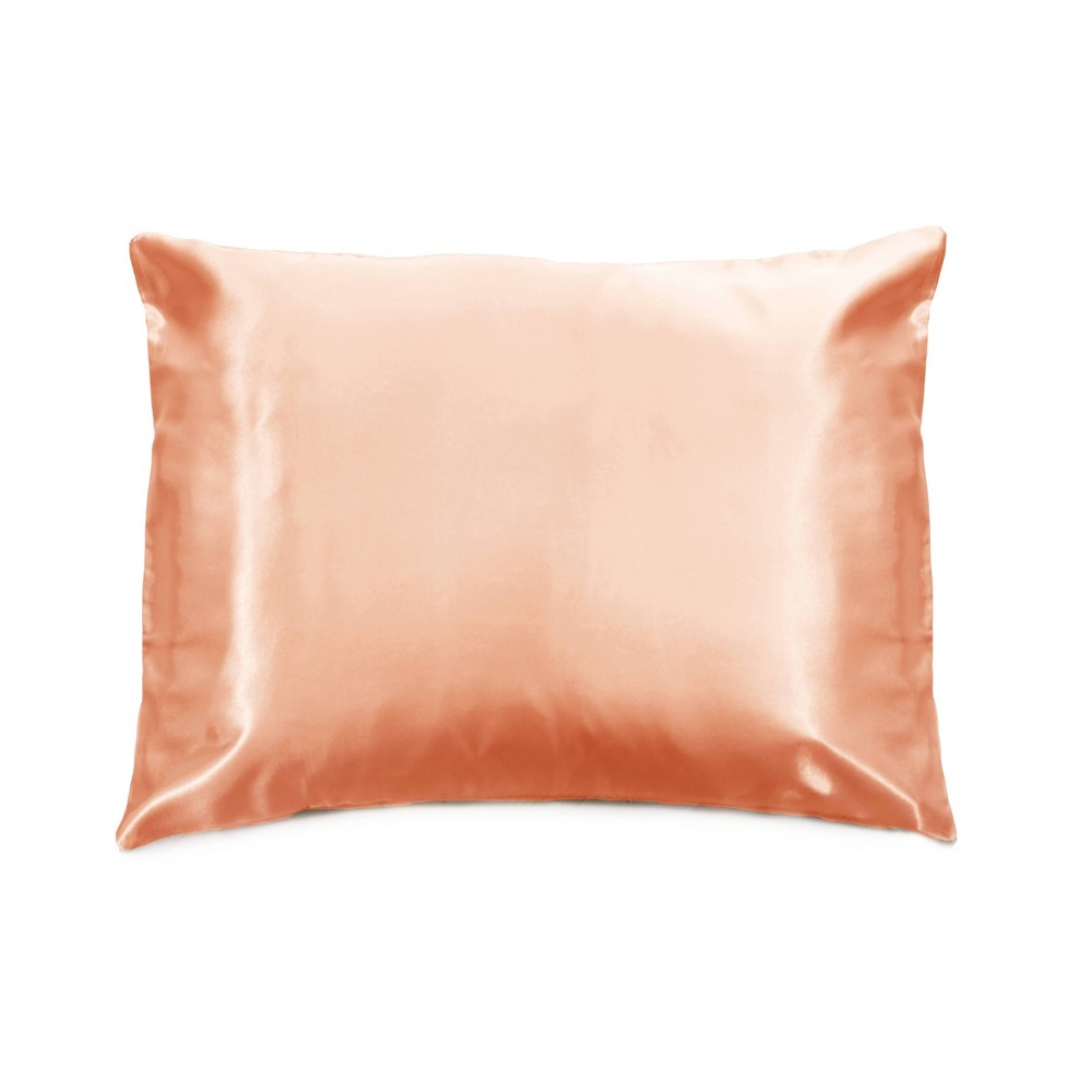 Photos - Pillowcase Morning Glamour Standard Satin Solid  Set Peach