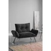 TiramisuBest Metal Legs Futon Loveseat, Black Chenille Upholstery, Compact 2-Seater Sofa, Durable Metal Frame, Easy Assembly - 4 of 4