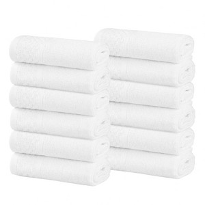 Ribbed Cotton Highly Absorbent Medium Weight 12 Piece Assorted Towel Set by Blue Nile Mills - 1 of 4