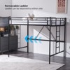 Karl Home Black Loft Bed Full Size with Flat Rungs for Adults, Kids and Young Teens, No Box Spring Required - 4 of 4