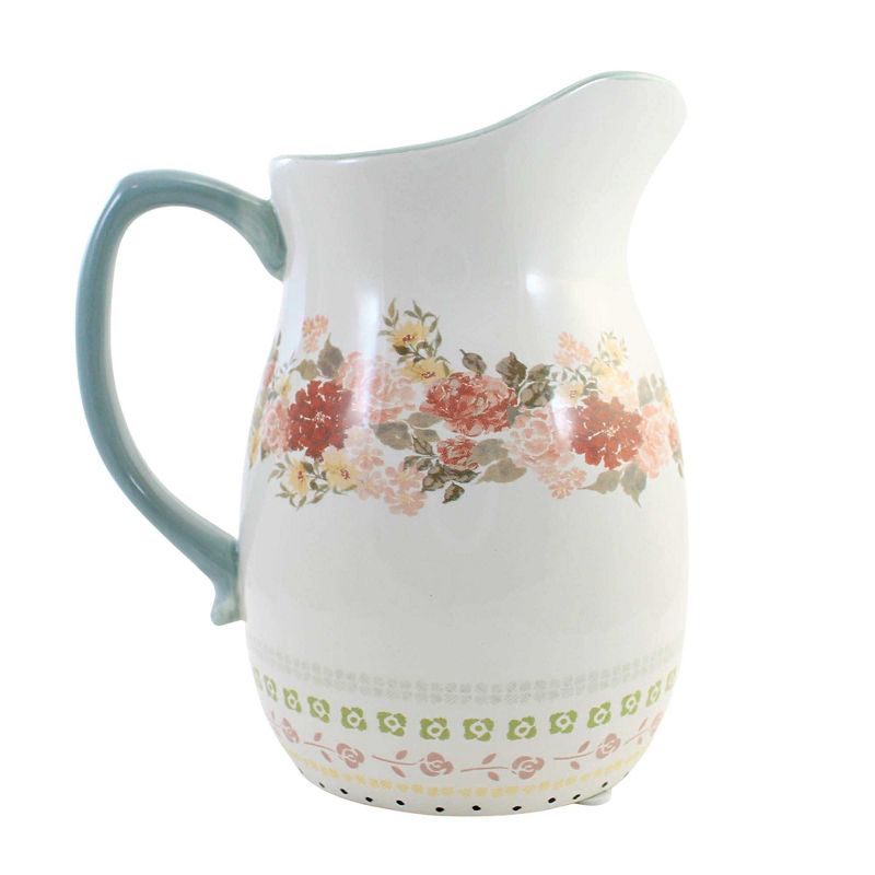 5.0 Inch Cottage Floral Pitcher Roses Flowers Beverage Pitchers, 3 of 4