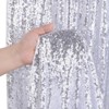 Wikineon Silver Backdrop Curtains 2 Panels 2ftx8ft Sequin Curtain for Backdrop Silver Drapes for Birthday Party Wedding Photography Decorations - 3 of 4