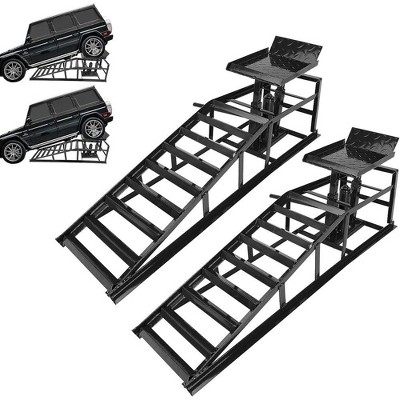 2 Pack Hydraulic Car Ramps 6T (12,000 lbs), Low-Profile Lift Ramps for Oil Changes, Truck and Trailer Garage, Home Garage, Vehicle Repair
