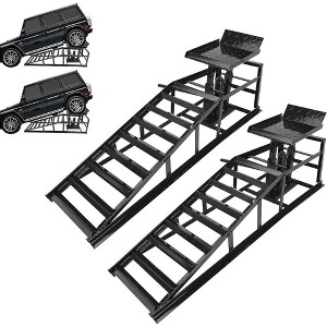 2 Pack Hydraulic Car Ramps 6T (12,000 lbs), Low-Profile Lift Ramps for Oil Changes, Truck and Trailer Garage, Home Garage, Vehicle Repair - 1 of 4