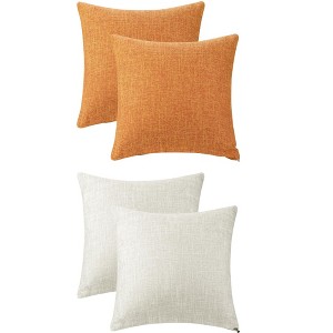 Unique Bargains Solid Contemporary Indoor Outdoor Linen Throw Pillow Cover Pack of 4 - 1 of 4