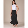 INSPIRE CHIC Women's Satin High Waisted Elastic Waistband Casual Flowy Elegant Maxi Skirt - 2 of 4
