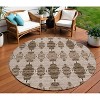 Brown And Chocolate Moroccan Washable Indoor Outdoor Area Rug - 2 of 4