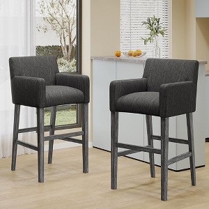 Set of 2 Bar Stool Upholstered Counter Stool Dining Chair Pub Stool -ModernLuxe - 1 of 4