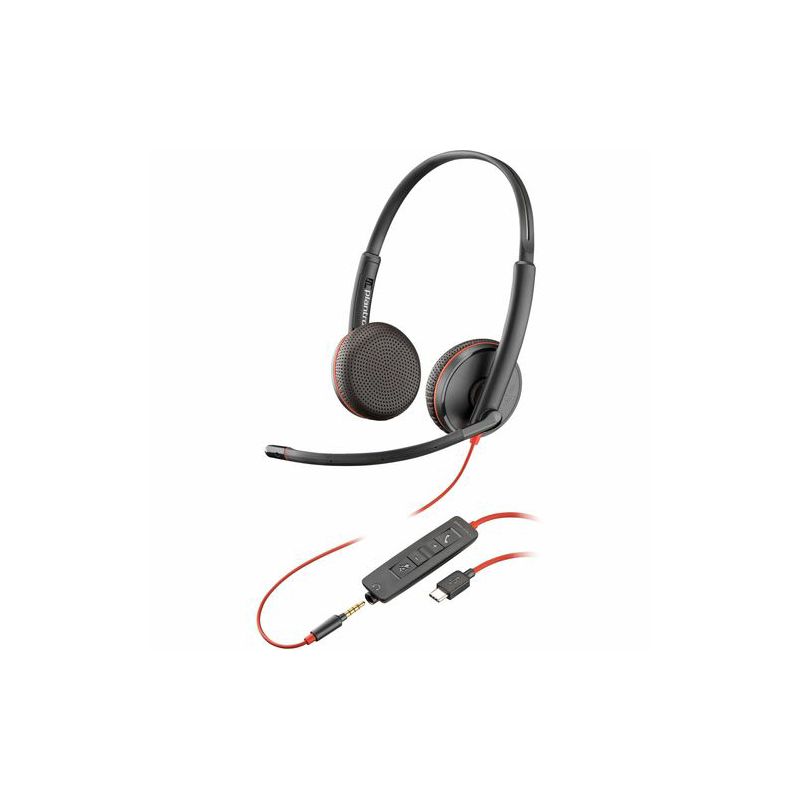 Poly Blackwire C3225 Headset - Microsoft Teams Certification - Stereo - Mini-phone (3.5mm), USB Type C - Wired - 32 Ohm - 20 Hz - 20 kHz, 1 of 3