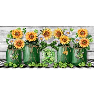 Briarwood Lane Spring St. Patrick's Day Irish Mason Jars Mini Mat 22x10 Indoor Outdoor For St. Patrick's Day Doormat - 1 of 2