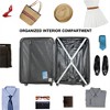 BEAFUP Set of 3  Luggage Sets ABS Lightweight Suitcase with Two Hooks, Spinner Wheels, TSA Lock, (20/24/28) - 2 of 4