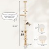 Sevobal Pet Tower, Floor to Ceiling Cat Tower with Platforms and Scratching Posts, Adjustable Height Pillar for Indoor Cats, Brown, 8.25"*8.25"*98.5" - 3 of 4