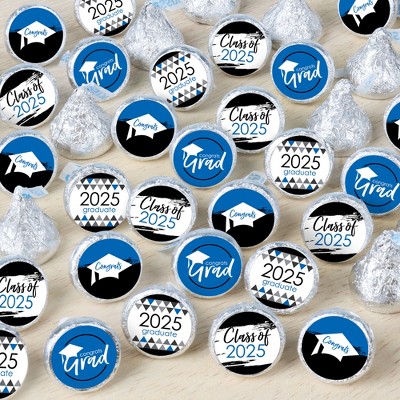 Big Dot of Happiness Blue Grad - Best is Yet to Come - 2025 Royal Blue Graduation Party Small Round Candy Stickers - Party Favor Labels - 324 Count