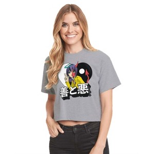 Women's - Instant Message - Good And Bad Cropped Graphic T-Shirt - 1 of 4