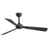 Airsurfer 52" Matte Black Propeller Ceiling Fan Without Light, Black Blades, 3-Blade, Remote Included - 3 of 4