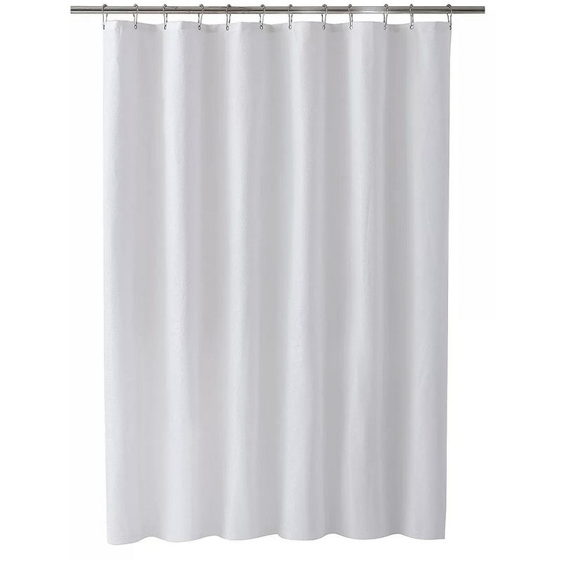GoodGram Basics Splash Guard Waterproof White Fabric Shower Curtain Liner With Rust Proof Metal Grommets - Standard Size, 2 of 7
