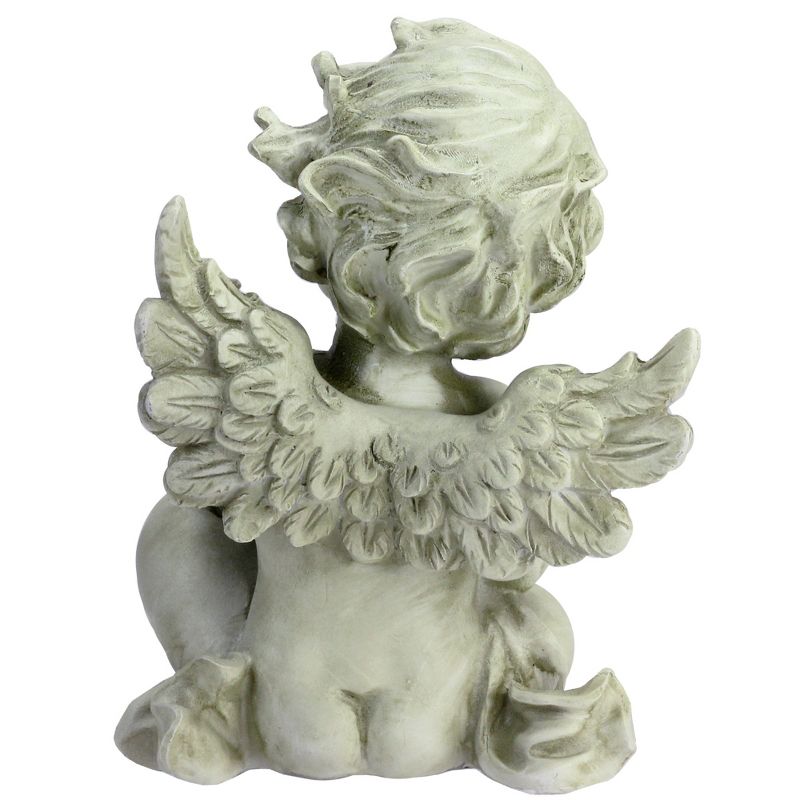 Northlight 7" Cherub Angel with Baby Bird Outdoor Garden Statue, 4 of 7